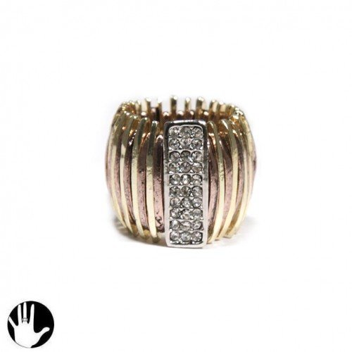 SG PARIS RING ADJUSTABLE RHODIUM GOLD COPPER 