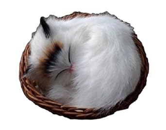 【クリックで詳細表示】Amazon ｜ 小さくて 超 リアル かわいい かご 猫 ねこ 【マイホット】 (寝る 耳黒猫) ｜ ぬいぐるみ 通販