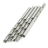 uxcell　ツイストドリルビット　マット銀色　ストレートシャンク　HSS　5個入り