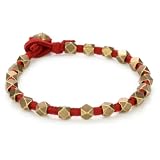 Vanessa Mooney Brass Nugget On Red Faux Suede