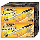 Bic Round Stic Ball Pens - 72ct - Black