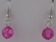 Hot Pink Gem Cut Globes Earrings