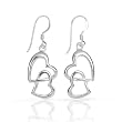 Olive N Figs Sterling Silver Heart-in-Heart Dangle Earrings