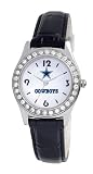 NFL Women's Dallas Cowboys Game Day Dazzler Black Leather Watch #CB20017