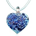 Blue Heart Murano Glass Pendant Gift Necklace Fashion Jewelry