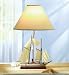 SAILBOAT LAMP NAUTICAL SHIP LIGHT POLYRESIN WOOD METAL