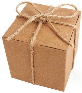 5*5*5cm Paperboard Natural Favor Bag/box, Party Candy Box, Sweet Gift Box 12pcs