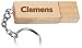 Engraved Wooden USB Flash Drive 8 GB with chain - Engraved name Clemens