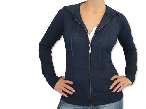 GIN TONIC Kapuzenstrickjacke Blau – Strickjacke – blau