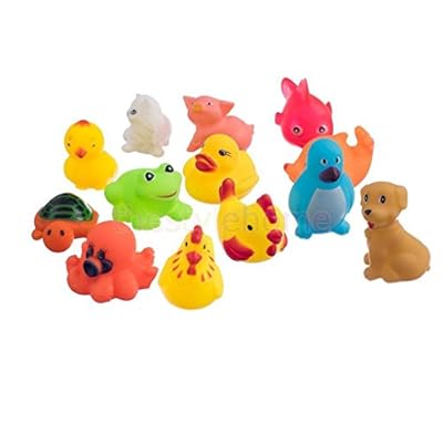 13Pcs assorted cute soft rubber float sqeeze sound baby wash bath play toy, animals toys