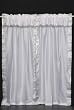 Pair White sari curtains silver order with attached valance