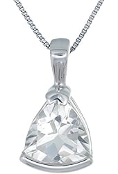 Vir Jewels Sterling Silver Green Amethyst Pendant (1.40 CT) With 18 Inch Chain