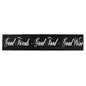 Good Friends, Good Food, Good Wine - Black/Linen (36")