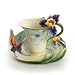 FRANZ PORCELAIN QUESTION MARK BUTTERFLY Cup, Saucer