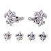 Fleur De Lis Cufflinks and Studs in Antique Silver