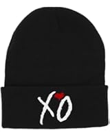 Winter Warm Knit Black XO Beanie Hat Men Women Letter Beanie