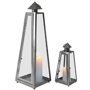 Windlicht Laterne 2er Set 60cm und 30 cm: Amazon.de: Küche & Haushalt
