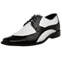 Stacy Adams Men's Domingo Bicycle Stitch Oxford,Black/White,7.5 M