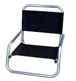 CLOSEOUT PRICE! The Maui HAWAIIAN Pearl Black All Aluminum Folding Beach Chair Featuring 600D Washable and Mildew Resistant Polyester Fabric and FRISBEE!