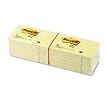 3M Post-It Original Notes, 3 X 5, Canary Yellow, 12 100-Sheet Pads/Pk