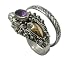 Amethyst Silver & 18k YG Accent Snake Cobra Ring sz4~sz12