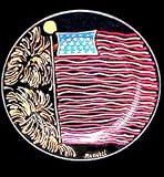 America's Flag Design - Hand Painted - Platter/Serving Plate - 13 inch diameter