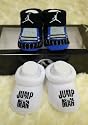 Nike Air Jordan Newborn Infant Baby Booties Socks Blue and White w/Air Jordan Logo Size 0-6 Months