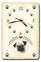 Pug (fawn) Slate Clock