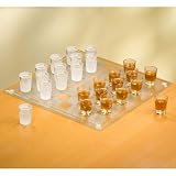 CrystalClearShotGlassCheckersBarGameSet