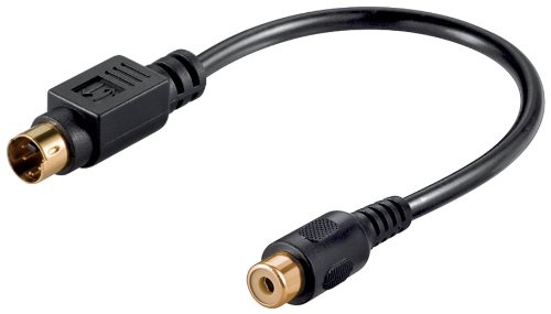 Goobay AVK 261 - 020 Audio / Video Kabel (0,20 m, 4 - polig, mini DIN Stecker auf Cinchkupplung)