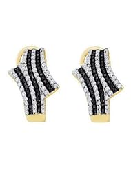 0.94 cttw 14k Yellow Gold Long Drop Earrings Black Diamond Long Drop Earrings (Real Diamonds: 0.94 cttw)