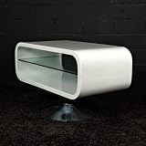 TV-Tisch Omega Couchtisch SATURN, Hochglanz Weiß, 80cm