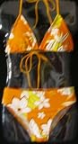 Girls 7-16 2-piece Swimwear Triangle Top Bikini Orange Floral