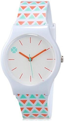 Ryanwayland Kids' Girl Colorful Lucky Leaf Silicone Analog Watch - #3 Red Blue