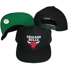 Chicago Bulls Black Snapback Adjustable Plastic Snap Ba