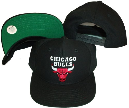 Chicago Bulls Black Snapback Adjustable Plastic Snap Ba