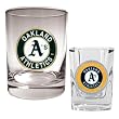 Oakland Athletics Rocks Glass & Square Shot Glass Set - Primary Logo MLB Baseball