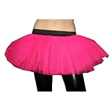 Large Plus Size Neon UV Hot Pink Tutu Skirt - 4 Layers 15.5 Inches Lenght (16 TO 22)