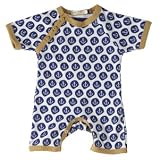 from Organics for Kids Organics For Kids Anchor Print Romper Short Blue 0-5M
