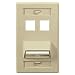 Leviton 40807-BI QuickPort Angled Flush Mount Wall Plate, 4-Port, Ivory