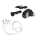 Zune HD 16GB 32GB Accessories. Premium 3-piece Value Combo Pack of Brand New USB Home Wall Travel Plug in Ac Charger + USB Vehicle Cigarette Lighter Power Car Charger with Ic Chip + 2.0 Sync and Charger USB Retractable Data Cable + RCA Video Cable TV In for Microsoft Zune HD 16GB 32GB Mp3 Music Player