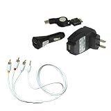 Zune HD 16GB 32GB Accessories. Premium 3-piece Value Combo Pack of Brand New USB Home Wall Travel Plug in Ac Charger + USB Vehicle Cigarette Lighter Power Car Charger with Ic Chip + 2.0 Sync and Charger USB Retractable Data Cable + RCA Video Cable TV In for Microsoft Zune HD 16GB 32GB Mp3 Music Player