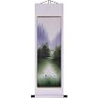 Hand-Painted 50" Oriental Wall Art Scroll - Summer Season Cranes With White Border