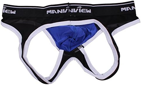 Men's Breathable G String Jockstrap Underwear Briefs Shorts Blue,Large