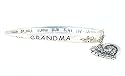 Bracelet - B151 - Bangle Style - Engraved With ~ GRANDMA - Sometimes the Best Things in Life Are Often Unseen, a Moment of Serenity, a Feeling of Security. All This and More You've Given to Me + Heart & Crystal Charm ~ Silver Tone Metal