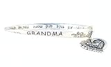 Bracelet - B151 - Bangle Style - Engraved With ~ GRANDMA - Sometimes the Best Things in Life Are Often Unseen, a Moment of Serenity, a Feeling of Security. All This and More You've Given to Me + Heart & Crystal Charm ~ Silver Tone Metal