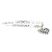 Bracelet - B151 - Bangle Style Engraved With Grandma Poem - "Sometimes the Best Things.." + Heart & Crystal Charm ~ Silver Tone Metal (68mm)