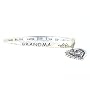 Bracelet - B151 - Bangle Style - Engraved With ~ GRANDMA - Sometimes the Best Things in Life Are Often Unseen, a Moment of Serenity, a Feeling of Security. All This and More You've Given to Me + Heart & Crystal Charm ~ Silver Tone Metal
