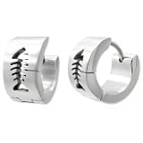Fish Bone Huggie Earrings, Quality Stainless Steel with Unique Cut-out Design