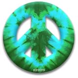 Peace Symbol Magnet of Green Tie Dye Heart by MEYOTO LLC